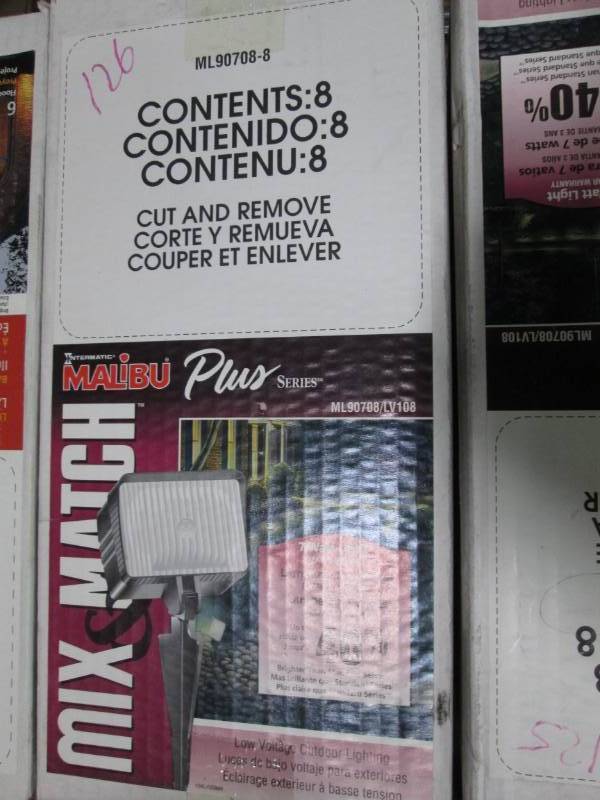 lot 126 image: Box of new Malibu landscape lightin...