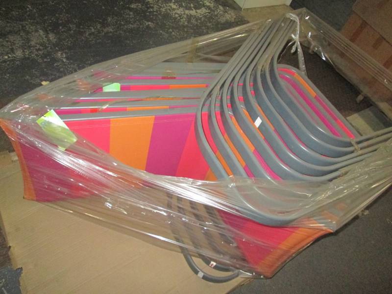 lot 178 image: Lot of new metal frame patio chairs...