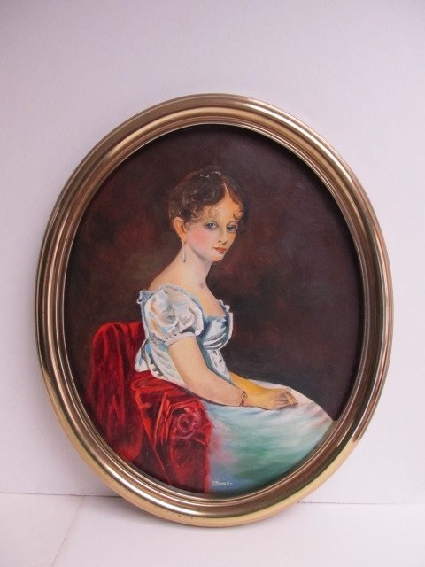 lot 28 image: Signed Original Portrait Oil Painting