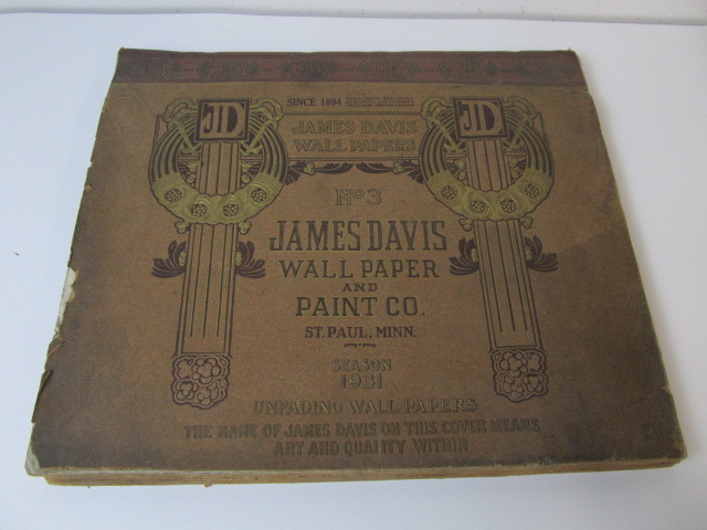 lot 62 image: LARGE Original 1931 JAMES DAVIS Saint Paul Wallpaper Catalog