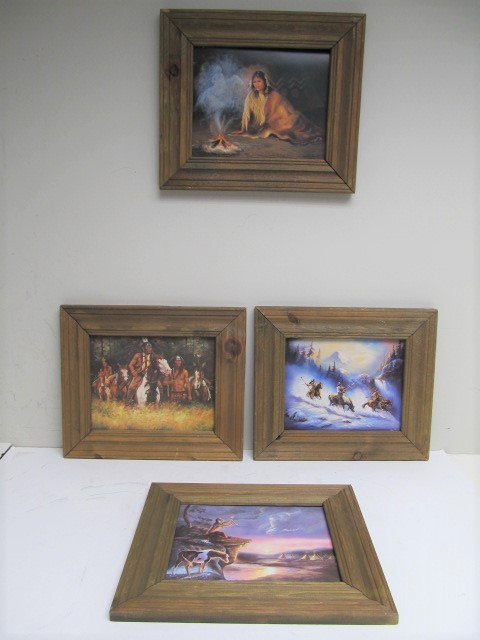 lot 78 image: Group of 4 Small Framed Native American Themed Prints