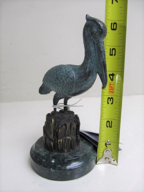 lot 111 image: Small Bronze Pelican Sculpture