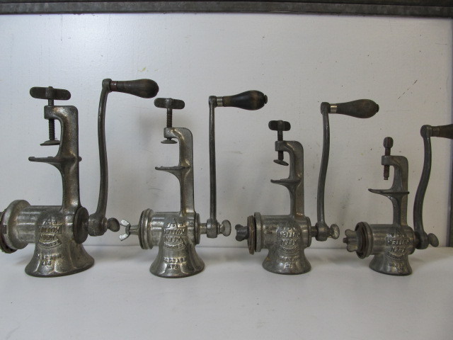 lot 130 image: Group of 4 Antique KEEN KUTTER Meat Grinder