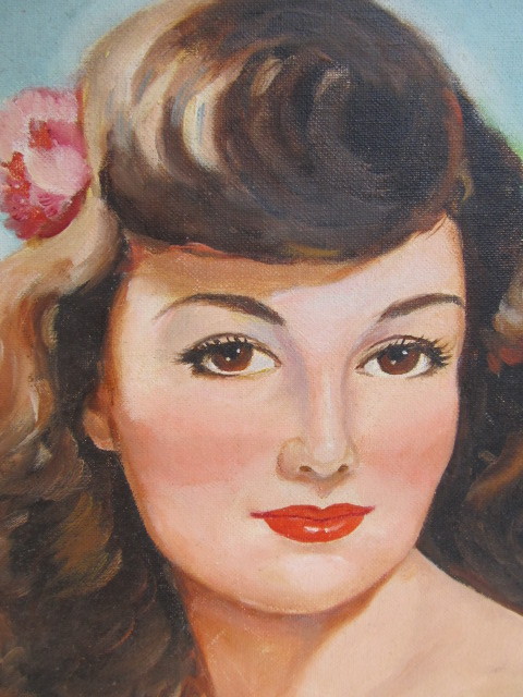 lot 149 image: Vintage Oil on Canvas Spanish Woman Painting