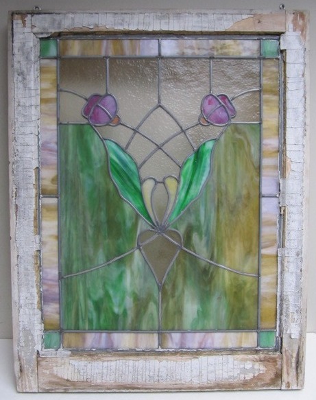 lot 2 image: Beautiful Antique Stained Glass Window