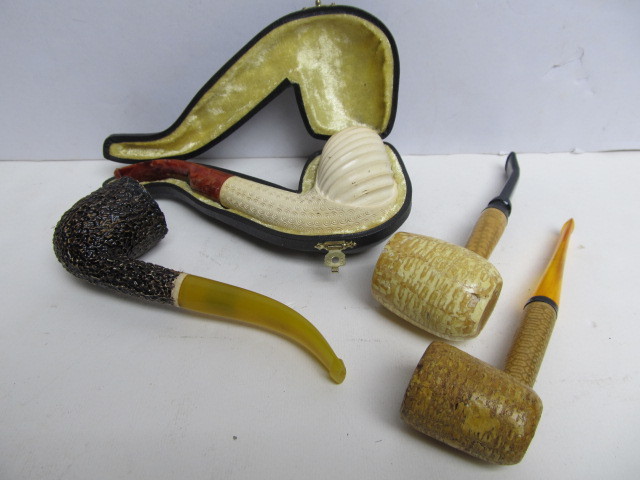 lot 3 image: Group of Vintage Pipes including MEERSCHAUM