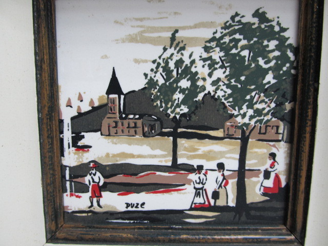 lot 233 image: Mid-Century Modern DUZE Hand Painted Tile