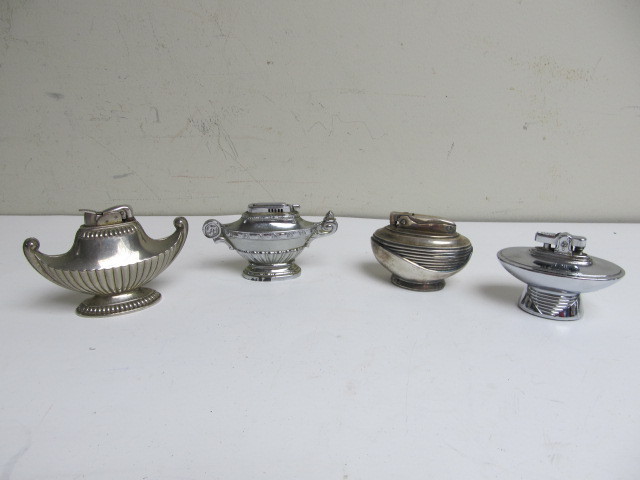 lot 176 image: Group of 4 Vintage Chrome Table Lighters