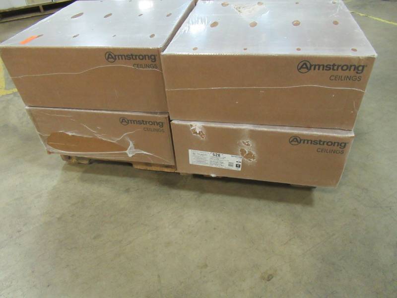lot 64 image: 4 Cases of Armstrong Ceilings 24 X 24 Fine Fissured Contractor 16-Pack White 1516-in Drop Acoustic Panel Ceiling Tiles 928