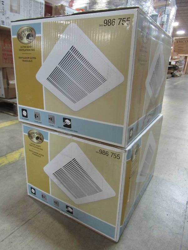 lot 72 image: 2 Hampton Bay 50 CFM Ceiling Bath Fan, TY-50-A(HD) - NEW IN BOX