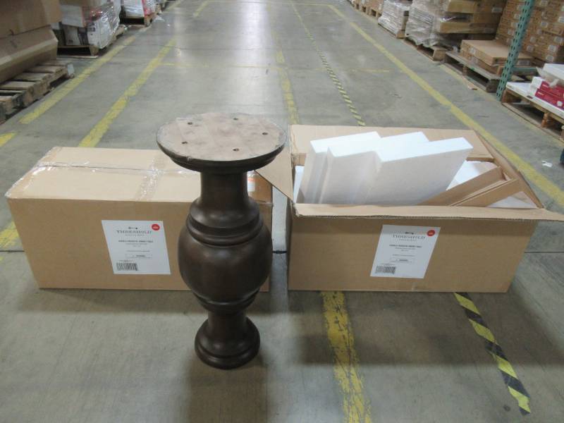 lot 77 image: 2 Brown Pedestals For Table(s) And the Do It Yourselfer