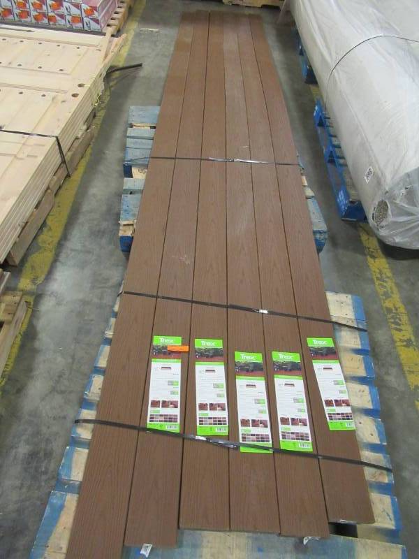 lot 37 image: Trex Enhance 16-ft Saddle Grooved Composite Deck Board, Brown, 710801 - 6 Boards.