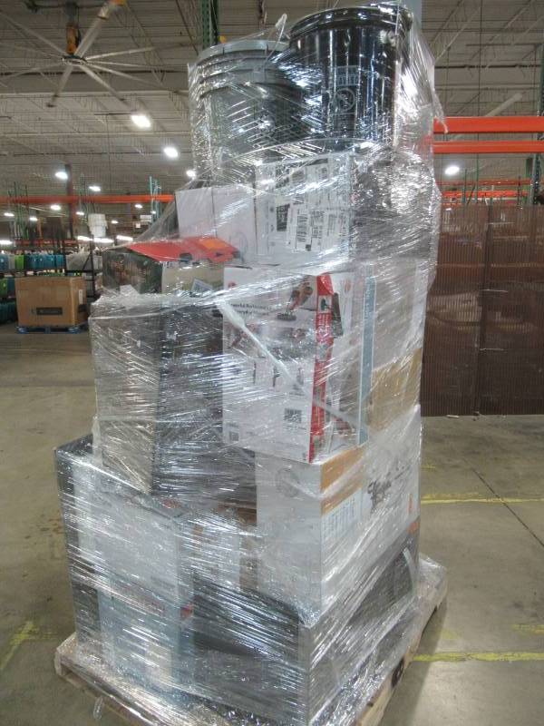 lot 237 image: WHOLESALE MIXED PALLET OF RETURNS - TVs, MICROWAVES, LIGHTING, TOOLS AND MORE