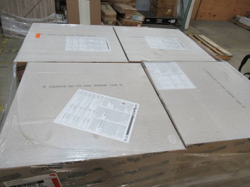 lot 169 image: USG Ceilings Radar 2 ft. x 2 ft. Square Edge Lay-in Ceiling Tile (64 sq. ft.  case) R2110. - 4 Cases