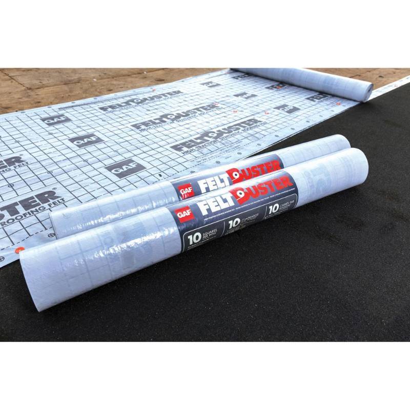 GAF 1000 Sq. Ft. FeltBuster Synthetic Roofing Underlayment Rolls - 2 ...