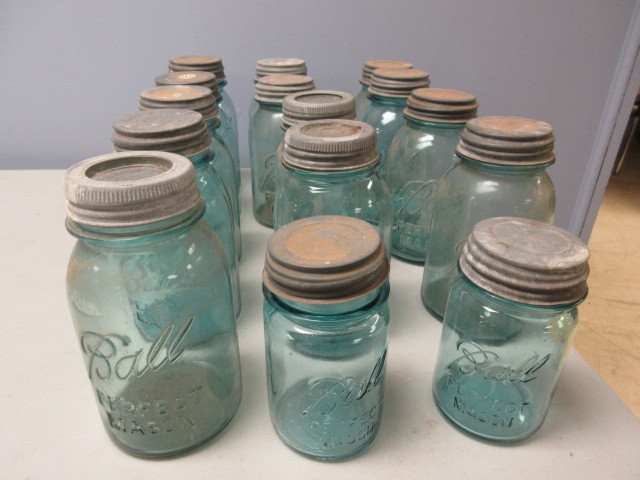 lot 338 image: BALL PERFECT MASON JARS