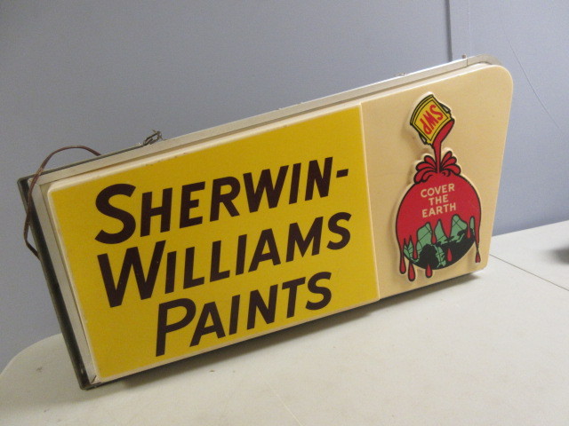 lot 343 image: SHERWIN WILLIAMS LIGHT UP SIGN