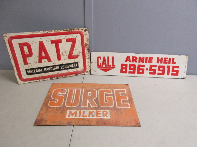 lot 346 image: METAL AND BOARD SIGNS