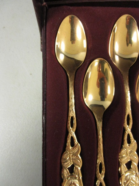 lot 383 image: SOLINGEN GOLD PLATED FLATWARE SET