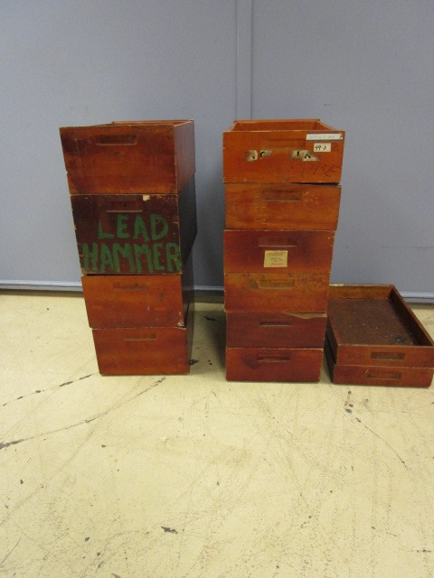 lot 387 image: WOODEN STORAGE BINS