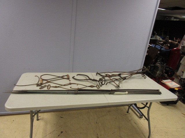 lot 389 image: LIGHTING RODS, ICE BLOCK TONGS AND DECORATIVE METAL