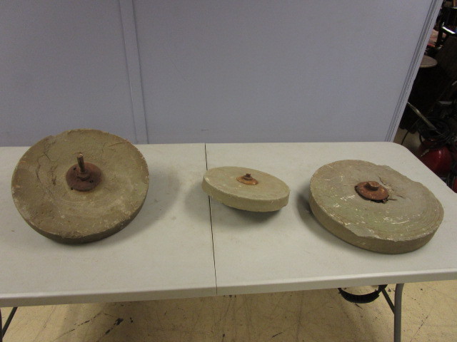 lot 390 image: LARGE, OLD TIME GRINDING WHEELS