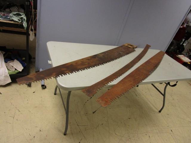 lot 420 image: VINTAGE TWO MAN SAWS