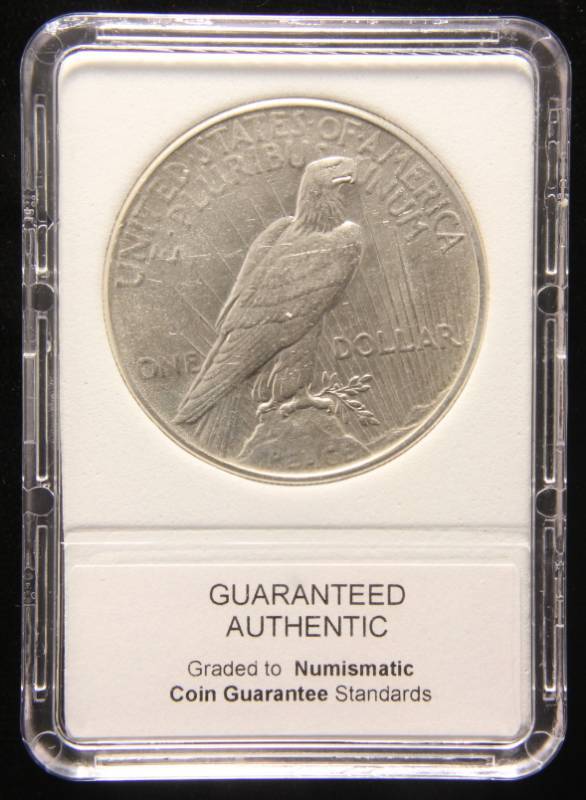 1934 PEACE SILVER DOLLAR UNC IN MS65 HOLDER