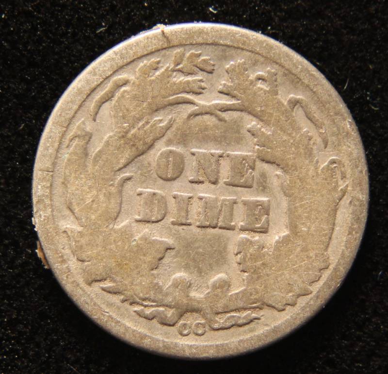 1876-CC CARSON CITY SEATED LIBERTY DIME