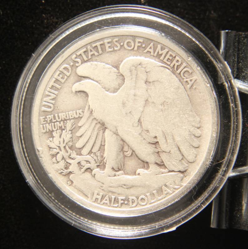 1945-D WALKING LIBERTY HALF DOLLAR IN AIRTITE
