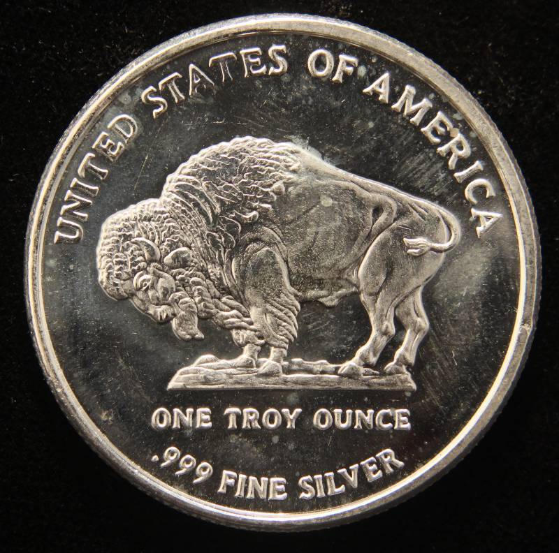1 TROY OZ. .999 FINE SILVER INDIAN BUFFALO DESIGN