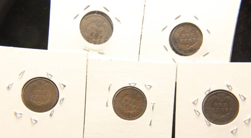 5 INDIAN HEAD CENTS 1881 1889 1899 1902 1903