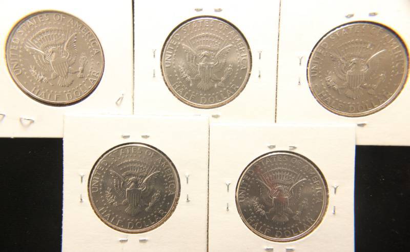 5 BU KENNEDY HALF DOLLARS 2003-D 2004 2004-D 2005 2005-D