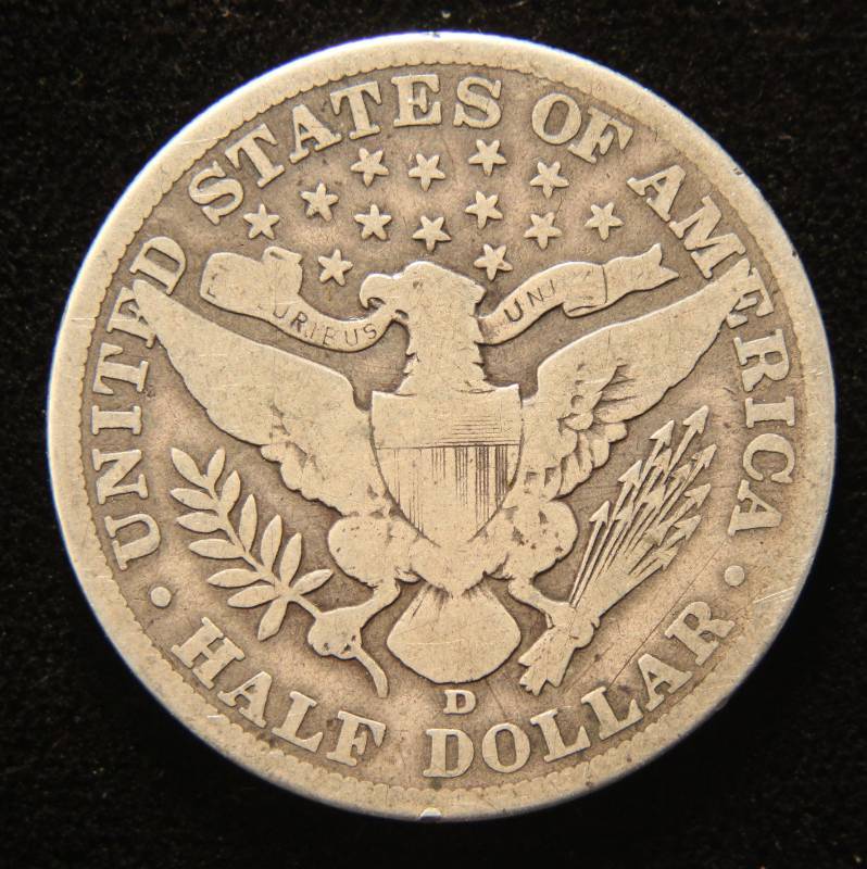 1911-D BARBER SILVER HALF DOLLAR