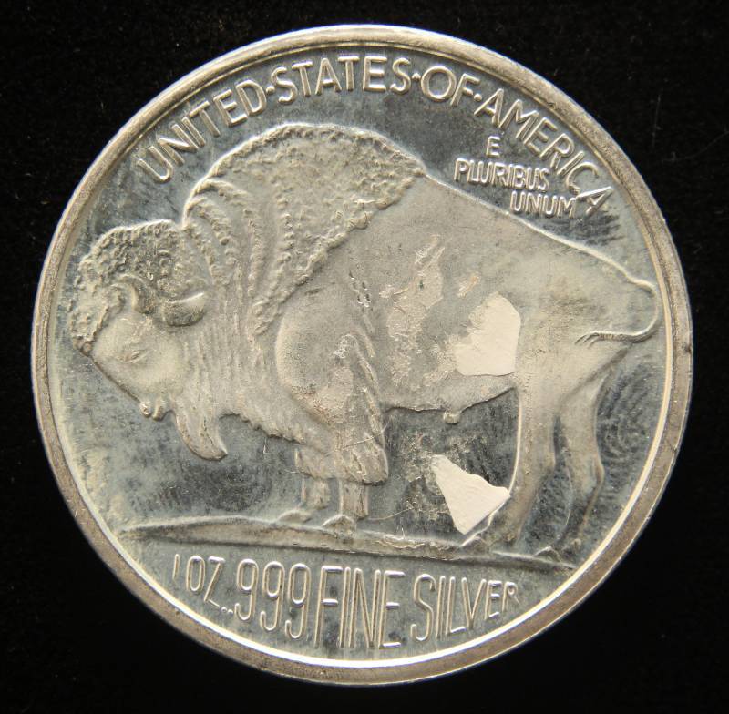 1 TROY OZ. .999 FINE SILVER INDIAN BUFFALO DESIGN