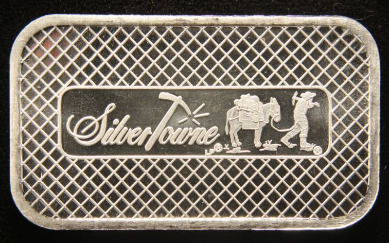 1 TROY OZ. .999 FINE SILVER BAR SILVERTOWNE PROSPECTOR