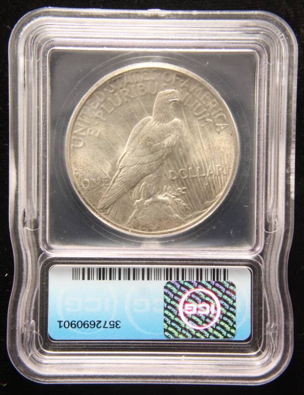1927 PEACE SILVER DOLLAR MS62 ICG