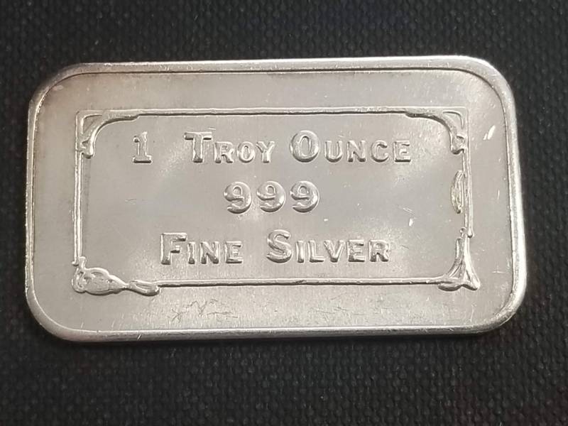 1 TROY OZ. .999 FINE SILVER BAR INTERNATIONAL SILVER CORP