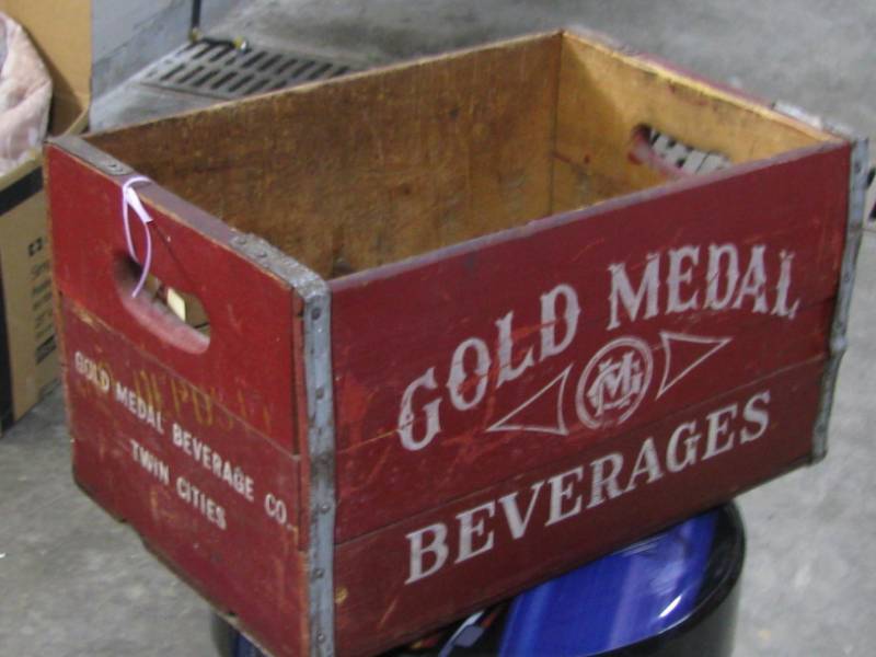 Gold Metal Beverage Crate