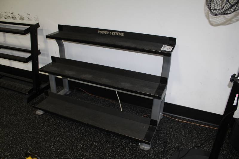 lot 308 image: Power Systems 3-Tier Metal Kettle Bell Rack