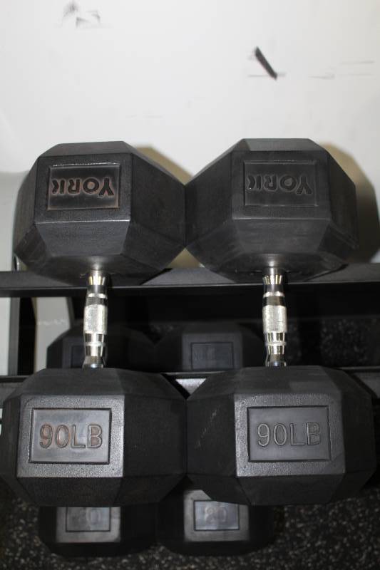 lot 337 image: York 90-lb. Dumbbells