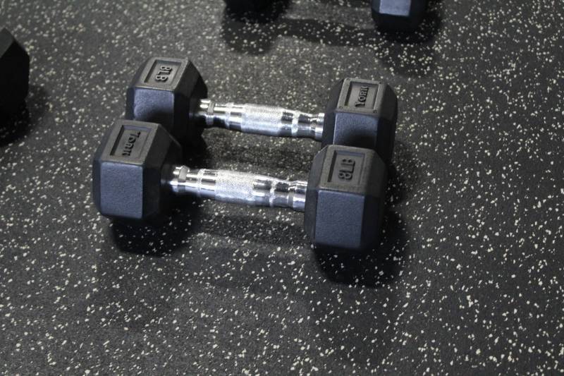 lot 348 image: York 8-lb. Dumbbells
