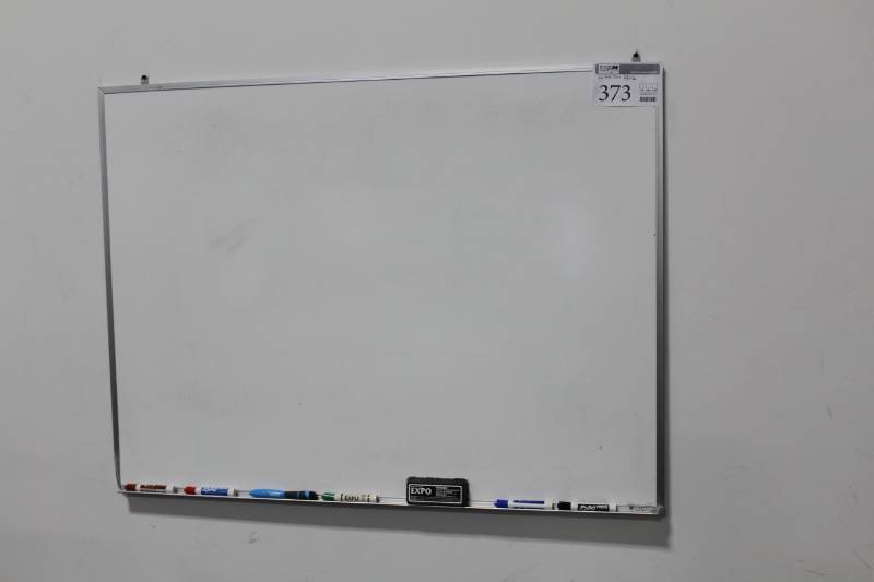 lot 373 image: Wall-Mount Dry Erase Whiteboard with Pen Tray