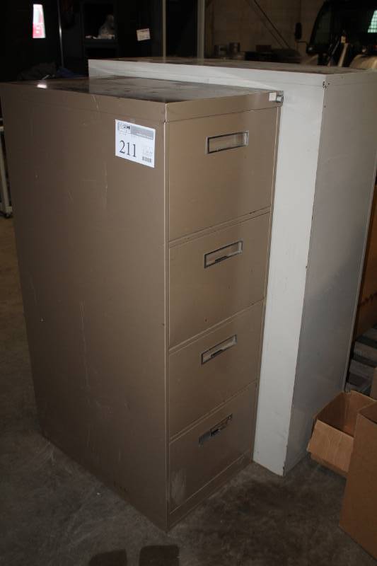 lot 211 image: Metal File Cabinet with 4-Locking Drawers