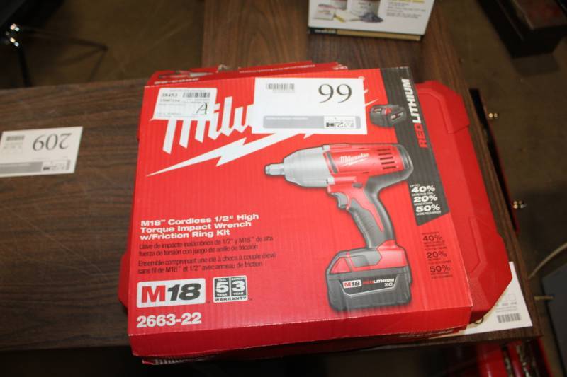 lot 66 image: Milwaukee M18 Lithium Cordless 12in. High Torque Impact Wrench