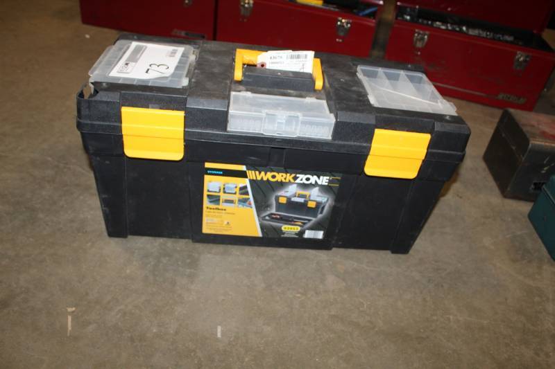 lot 73 image: WorkZone Plastic Storage Tool Box