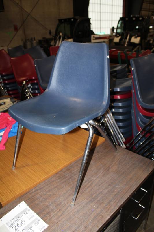 lot 270 image: Plastic Stacking Conference Chairs with Metal Frames