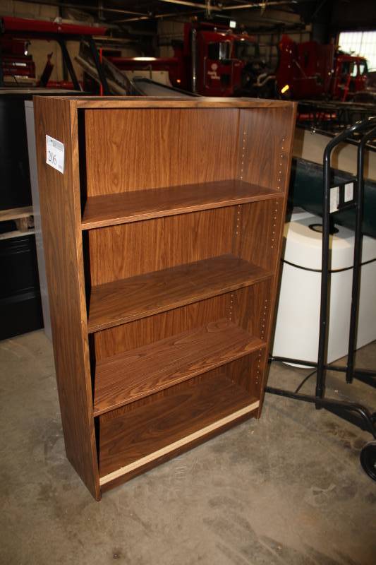 lot 206 image: Wood Bookshelf with 4-Adjustable Shelves