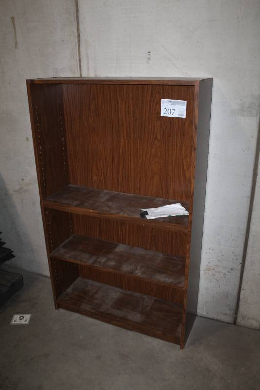 lot 207 image: Wood Bookshelf with 4-Adjustable Shelves