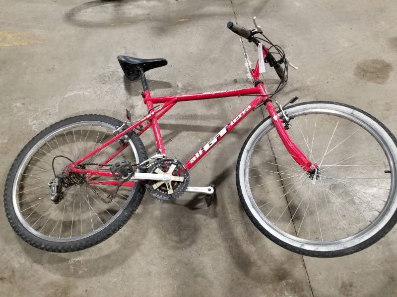 lot 401 image: Outpost Trail mountain bike, Red multi-speed, 21  Inch Rim Diameter